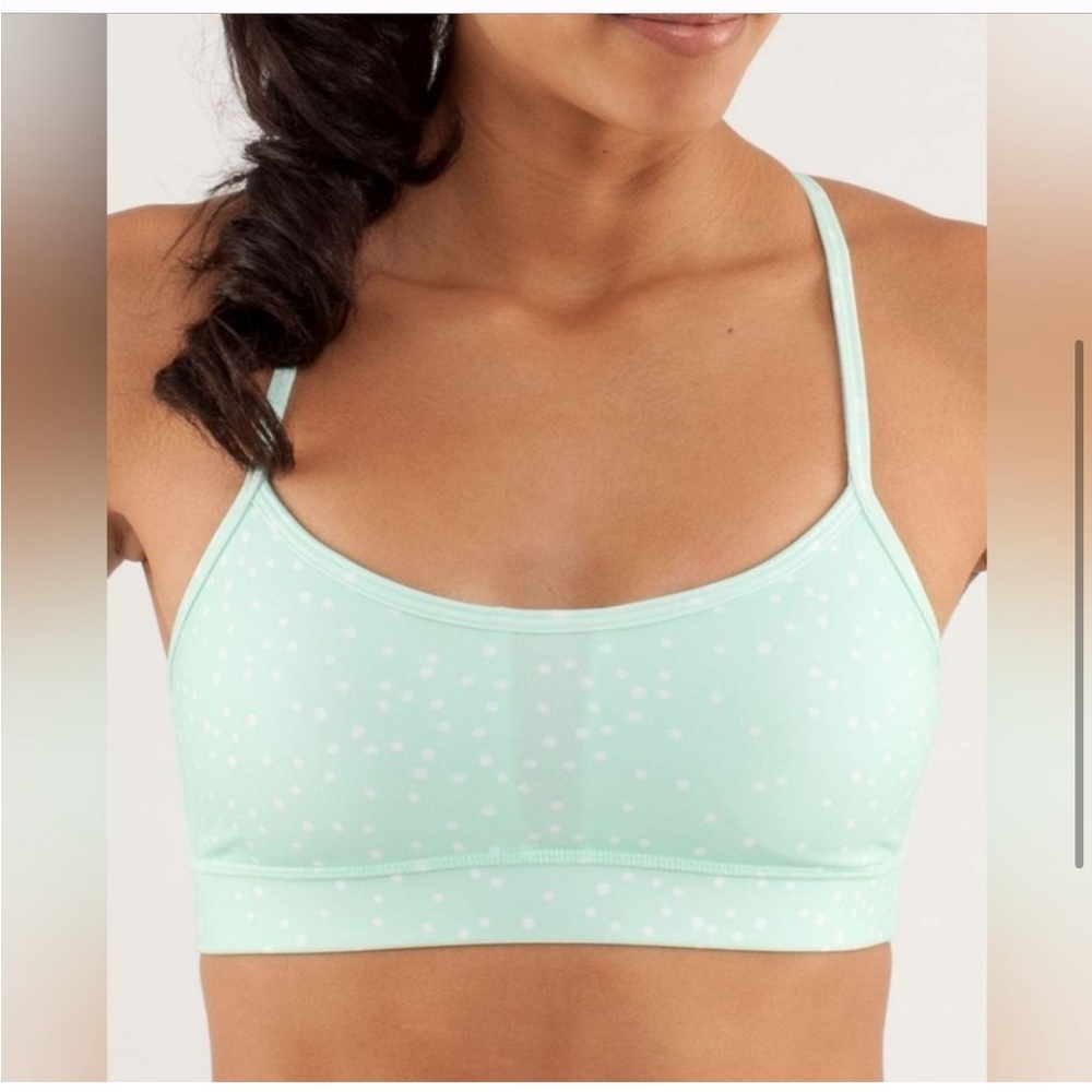 Lululemon Flow Y Bra IV *Full-On Luxtreme in Petit Dot Fresh Teal| Size: 2 💚😍